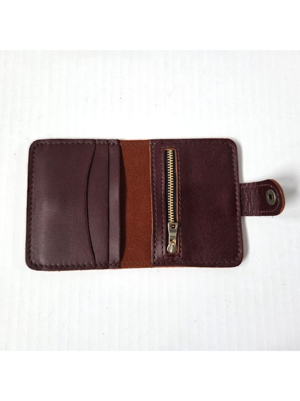 Portland Leather Goods Womens Smooth Brown Leather Mini Bifold Wallet - Picture 8 of 16
